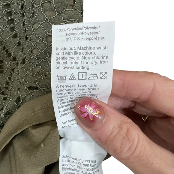 J.Crew Olive Green Lace Women Top - Picture 4 of 5